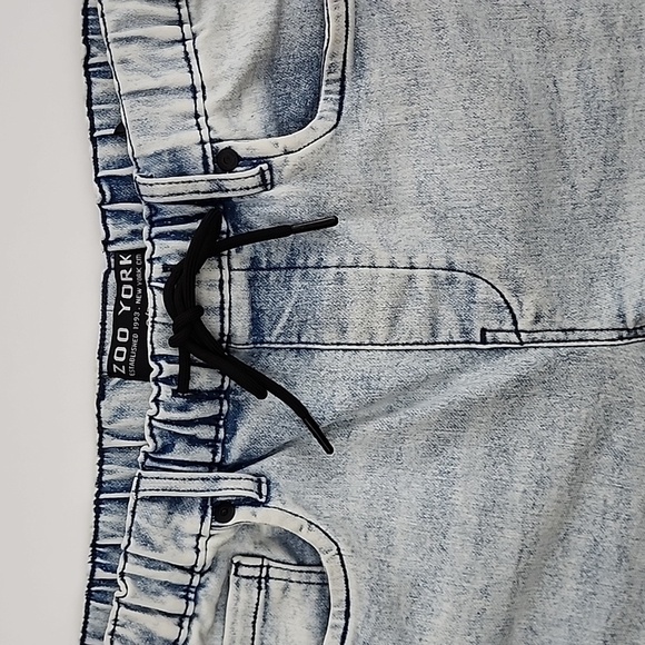 Zoo York Men's Denim Light Blue Jean Jogger Short Faded Size Small - Picture 3 of 14